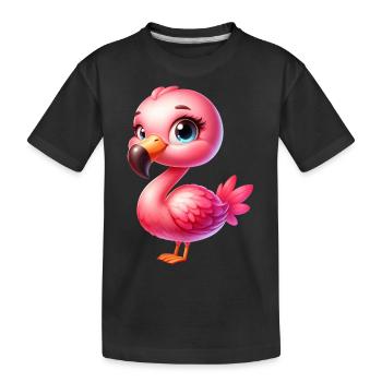 Flamingo - Kinder Premium Bio T-Shirt - Schwarz - Vorne