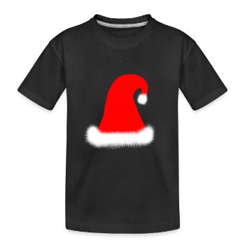 Klassische Weihnachtsmütze - Kinder Premium Bio T-Shirt - Schwarz - Vorne