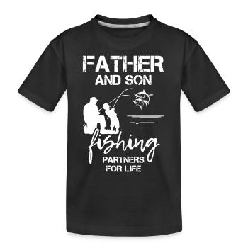 Father And Son Fishing Partners For Life - Kinder Premium Bio T-Shirt - Schwarz - Vorne