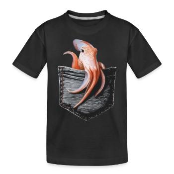 Tintenfisch - Kinder Premium Bio T-Shirt - Schwarz - Vorne