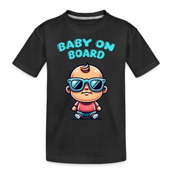 Baby Comic Sunglasses - Kids' Premium Organic T-Shirt - black - Front