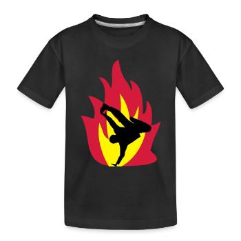 Breakdancer dans le feu - T-shirt bio Premium Enfant - noir - Devant