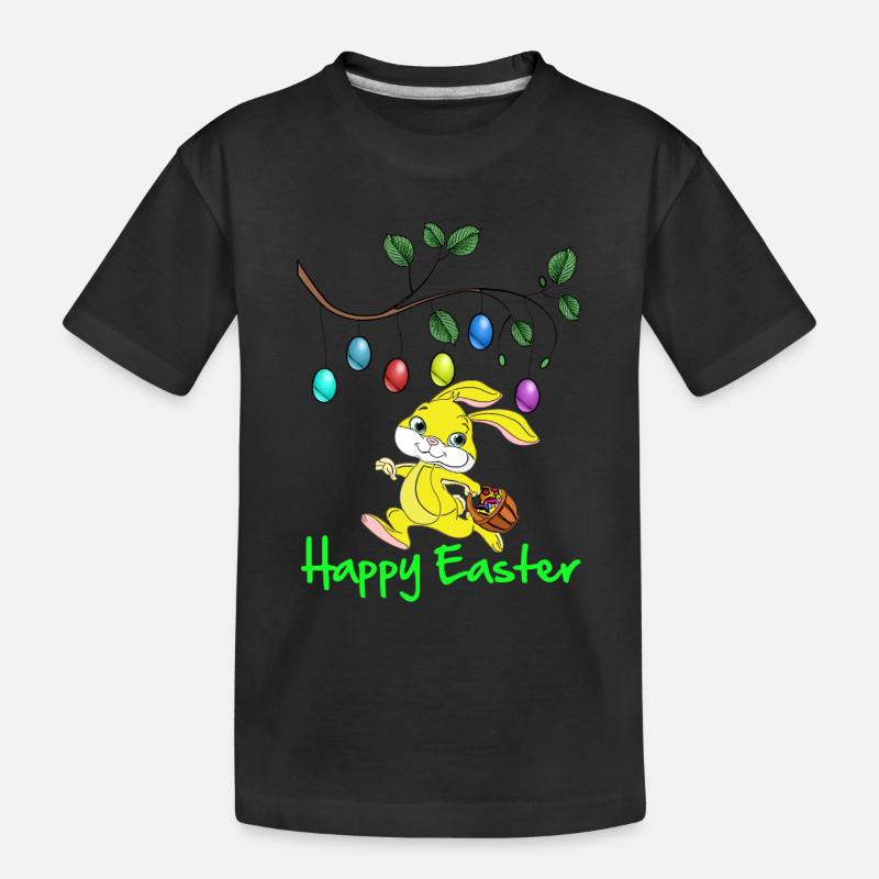 Easter Easter, happy easter, easter bunny, happy easter - Kids' Premium Organic T-Shirt - black