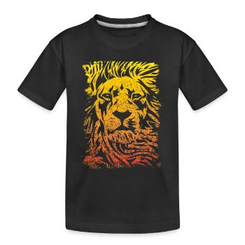 lion - Kids' Premium Organic T-Shirt - black - Front