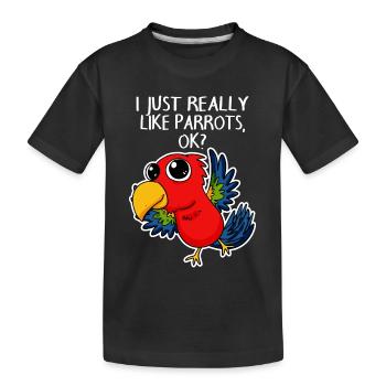 Papagei - Kinder Premium Bio T-Shirt - Schwarz - Vorne
