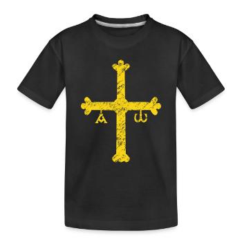 Croix de Victoria des Asturies portée - T-shirt bio Premium Enfant - noir - Devant