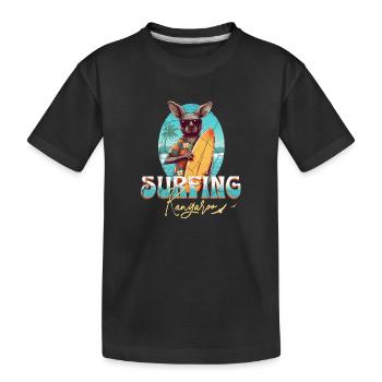 Surfing Kangaroo - Kinder Premium Bio T-Shirt - Schwarz - Vorne