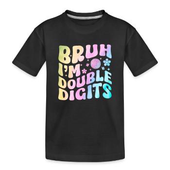 10th Birthday Girl Saying Gift Idea Ten - Kids' Premium Organic T-Shirt - black - Front