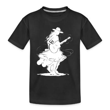 Guitar Girl - Kids' Premium Organic T-Shirt - black - Front
