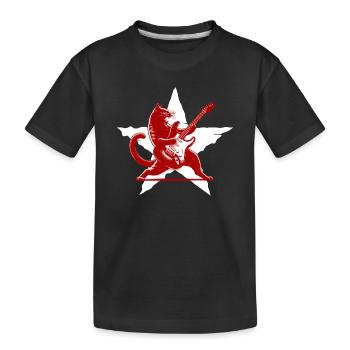 Rock Musik Katze Lustig Humor Geschenkidee - Kinder Premium Bio T-Shirt - Schwarz - Vorne