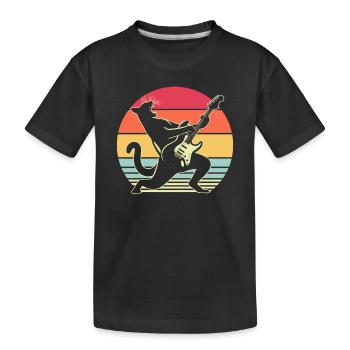 Rock Musik Katze Lustig Humor Geschenkidee - Kinder Premium Bio T-Shirt - Schwarz - Vorne