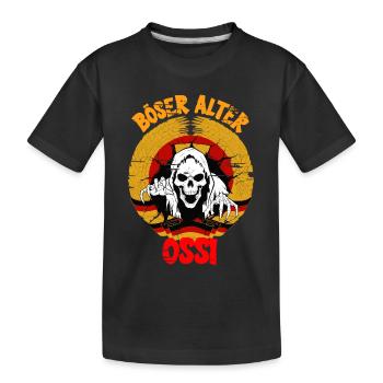 böser alter Ossi Ostdeutschland DDR - Kinder Premium Bio T-Shirt - Schwarz - Vorne