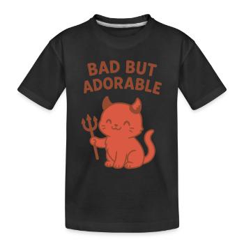 Böse, aber liebenswerte Teufelskatze - Kinder Premium Bio T-Shirt - Schwarz - Vorne
