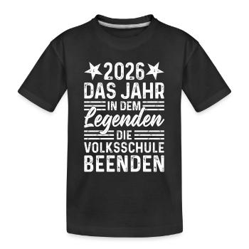 2026 Terminant l’année dans les légendes de l’école primaire - T-shirt bio Premium Enfant - noir - Devant