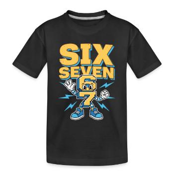 Meme 67 Six Seven 6 7 - Kinder Premium Bio T-Shirt - Schwarz - Vorne