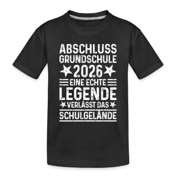 Fin d’études 2026 École primaire Terrain de l’école Legend - T-shirt bio Premium Enfant - noir - Devant