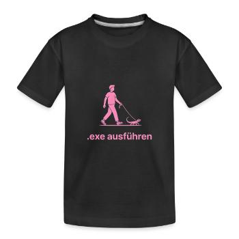 .EXE ausführen – Lustiges Informatiker Shirt pink - Kinder Premium Bio T-Shirt - Schwarz - Vorne