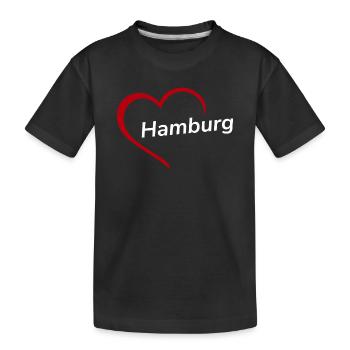 Hambourg avec cœur - Ma ville - J’aime - T-shirt bio Premium Enfant - noir - Devant