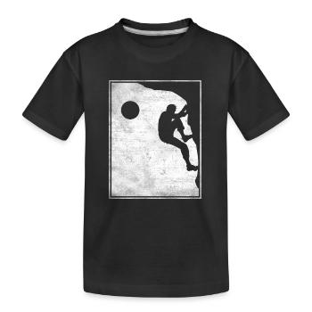 Boulder Klettern Bouldern Bergsteiger - Kinder Premium Bio T-Shirt - Schwarz - Vorne