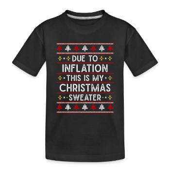 Pull de Noël moche à cause de l’inflation - T-shirt bio Premium Enfant - noir - Devant