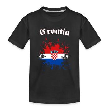 Croatia Hrvatska Kroatien - Kinder Premium Bio T-Shirt - Schwarz - Vorne