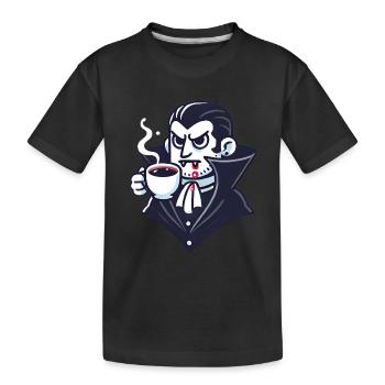 Dracula Coffee Time Cartoon Design - T-shirt bio Premium Enfant - noir - Devant