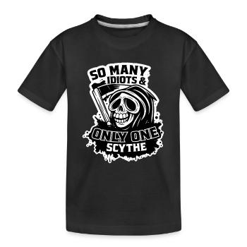 Sensenmann So viele Idioten Eine Sense - Kinder Premium Bio T-Shirt - Schwarz - Vorne