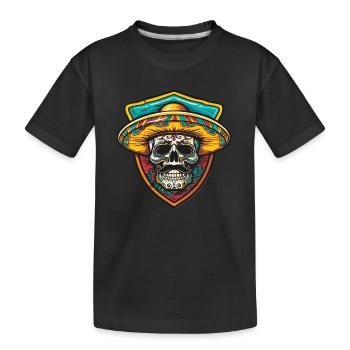 Squelette mexicain Sombrero - T-shirt bio Premium Enfant - noir - Devant
