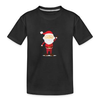 weihnachtsmann - Kinder Premium Bio T-Shirt - Schwarz - Vorne