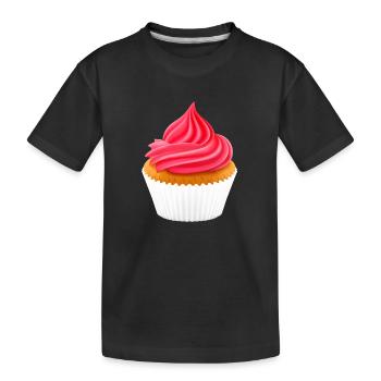 cupcake muffin cake kuchen backen bakery22 - Kinder Premium Bio T-Shirt - Schwarz - Vorne