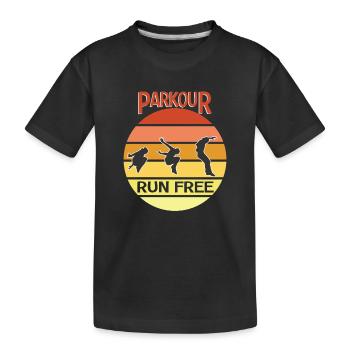 Parkour Run Free - Kids' Premium Organic T-Shirt - black - Front