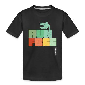 Parkour Run Free - Kids' Premium Organic T-Shirt - black - Front