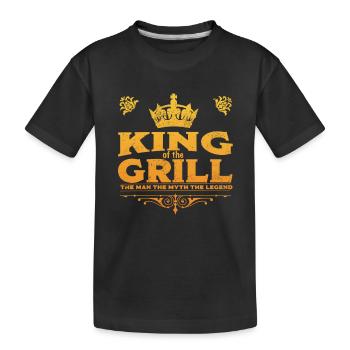 Grilling King Of The Grill - Kids' Premium Organic T-Shirt - black - Front