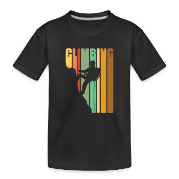 Klettern Retro Vintage - Kinder Premium Bio T-Shirt - Schwarz - Vorne