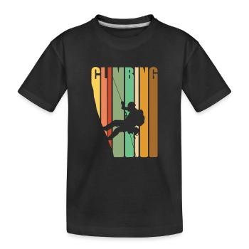 Klettern Retro Vintage - Kinder Premium Bio T-Shirt - Schwarz - Vorne