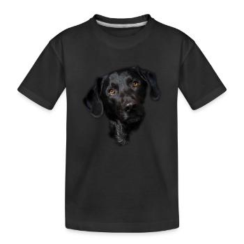Black Labrador Dog Face - Kids' Premium Organic T-Shirt - black - Front