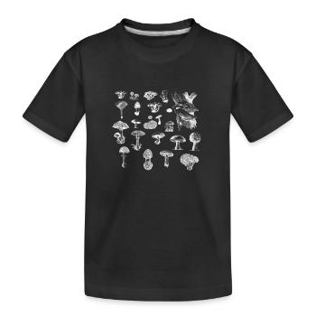 Mushroom Collection - Kids' Premium Organic T-Shirt - black - Front