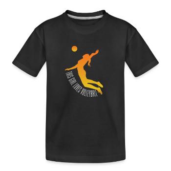Volleyball Womens This Girl Loves Volleyball - Kids' Premium Organic T-Shirt - black - Front