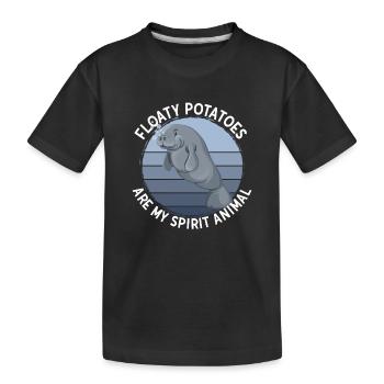 Seekuh-Schwimmkartoffeln sind mein Krafttier - Kinder Premium Bio T-Shirt - Schwarz - Vorne