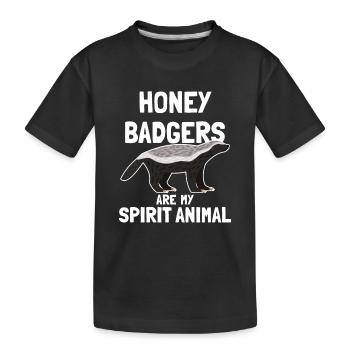 Les blaireaux de miel sont mon animal spirituel - T-shirt bio Premium Enfant - noir - Devant