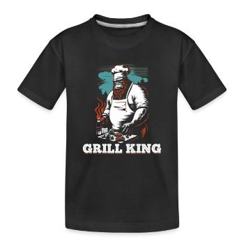 Grill mit Kingsize-Bett - Kinder Premium Bio T-Shirt - Schwarz - Vorne