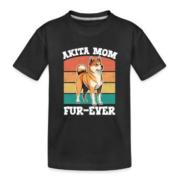 Akita Dog Akita Mom Fur Ever - Kids' Premium Organic T-Shirt - black - Front