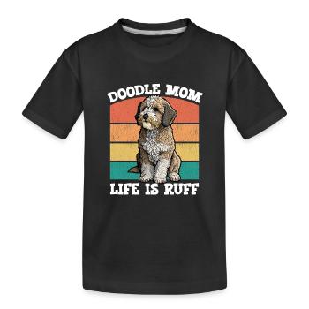 Doodle La vie de maman est Ruff - T-shirt bio Premium Enfant - noir - Devant
