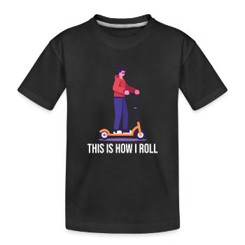 Rollerfahren So rolle ich - Kinder Premium Bio T-Shirt - Schwarz - Vorne