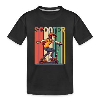 Scootering Boy Retro Vintage - Kinder Premium Bio T-Shirt - Schwarz - Vorne