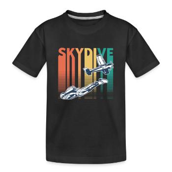 Skydiving Skydive Retro Vintage - Kids' Premium Organic T-Shirt - black - Front