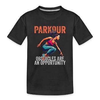 Parkour Obstacles Are An Opportunity - Kids' Premium Organic T-Shirt - black - Front