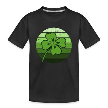 Shamrock chanceux de la Saint-Patrick Irlande - T-shirt bio Premium Enfant - noir - Devant