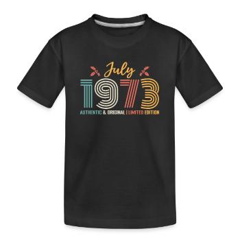 July 1973 Birthday July 1973 July - Kids' Premium Organic T-Shirt - black - Front