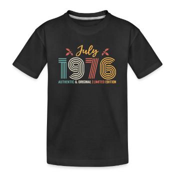 July 1976 Birthday July 1976 July - Kids' Premium Organic T-Shirt - black - Front